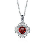1.0 Ct Diamond Sunflower Pendant Necklace-Evani Naomi Jewelry