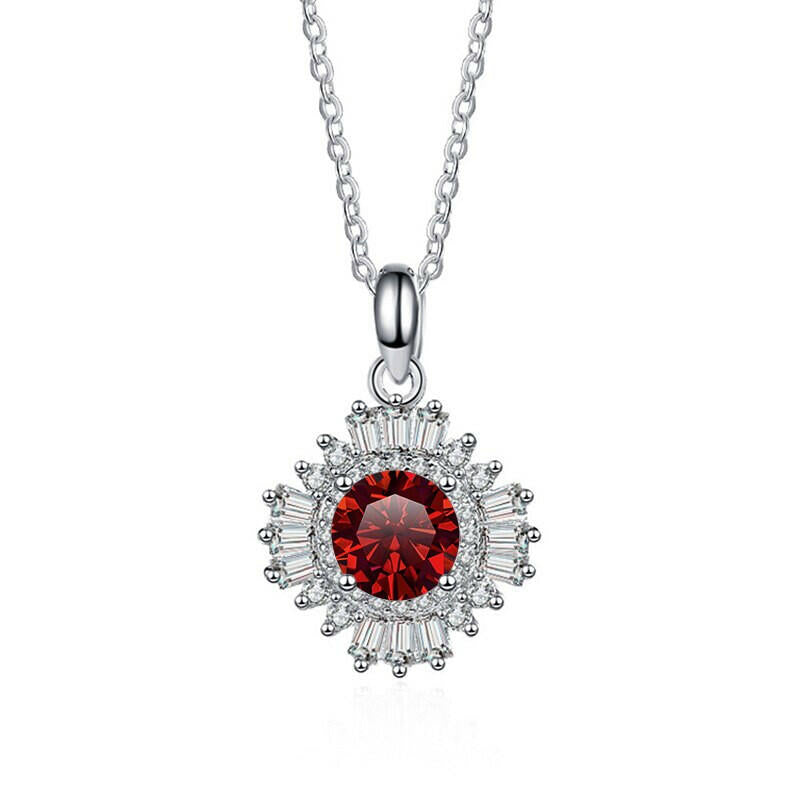 1.0 Ct Diamond Sunflower Pendant Necklace-Evani Naomi Jewelry