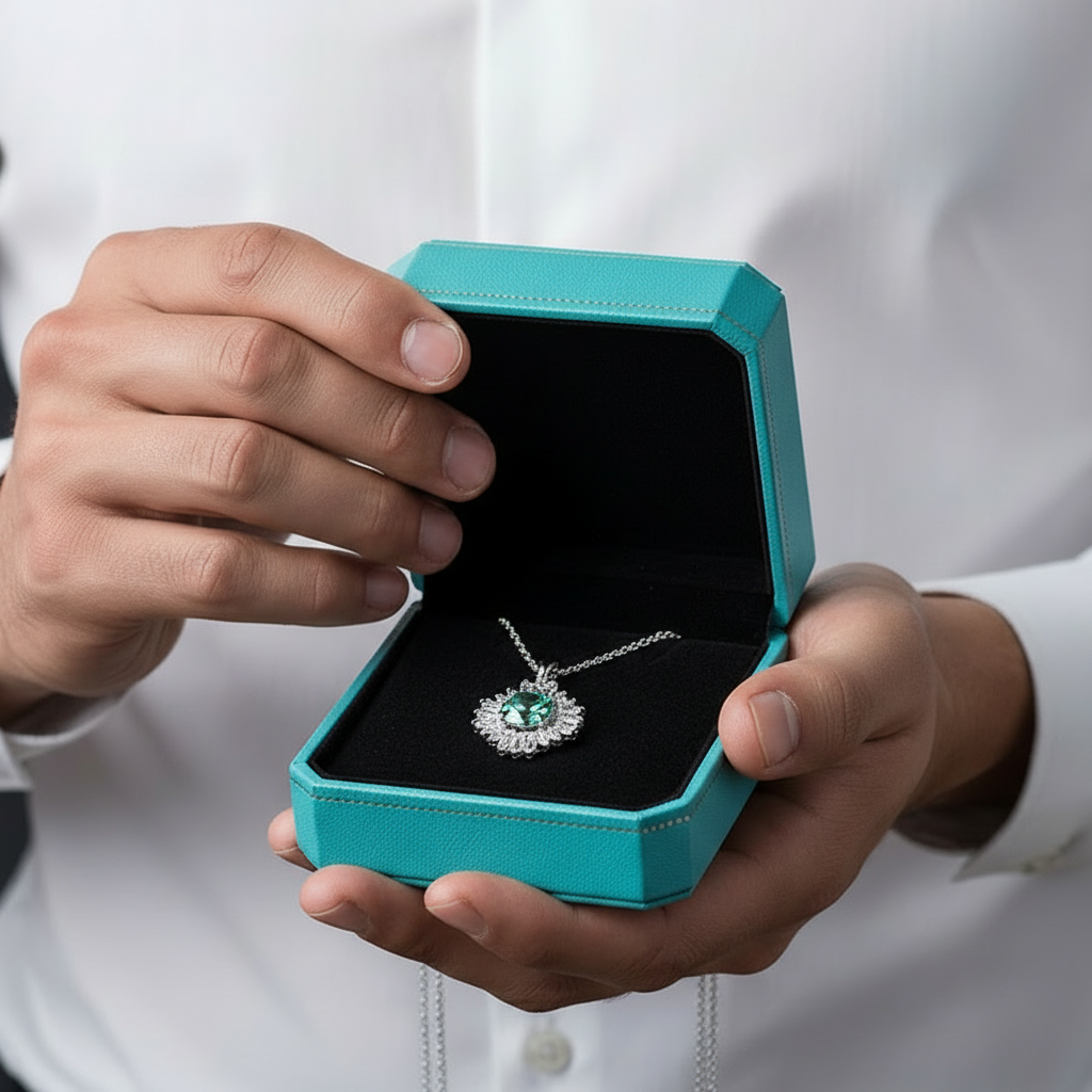 1.0 Ct Peridot Birthstone Sunflower Pendant Necklace-Evani Jewelry