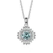 1.0 Ct Diamond Sunflower Pendant Necklace-Evani Naomi Jewelry