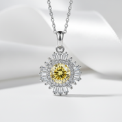 1.0 Ct Sunflower Topaz and Citrine Pendant Necklace