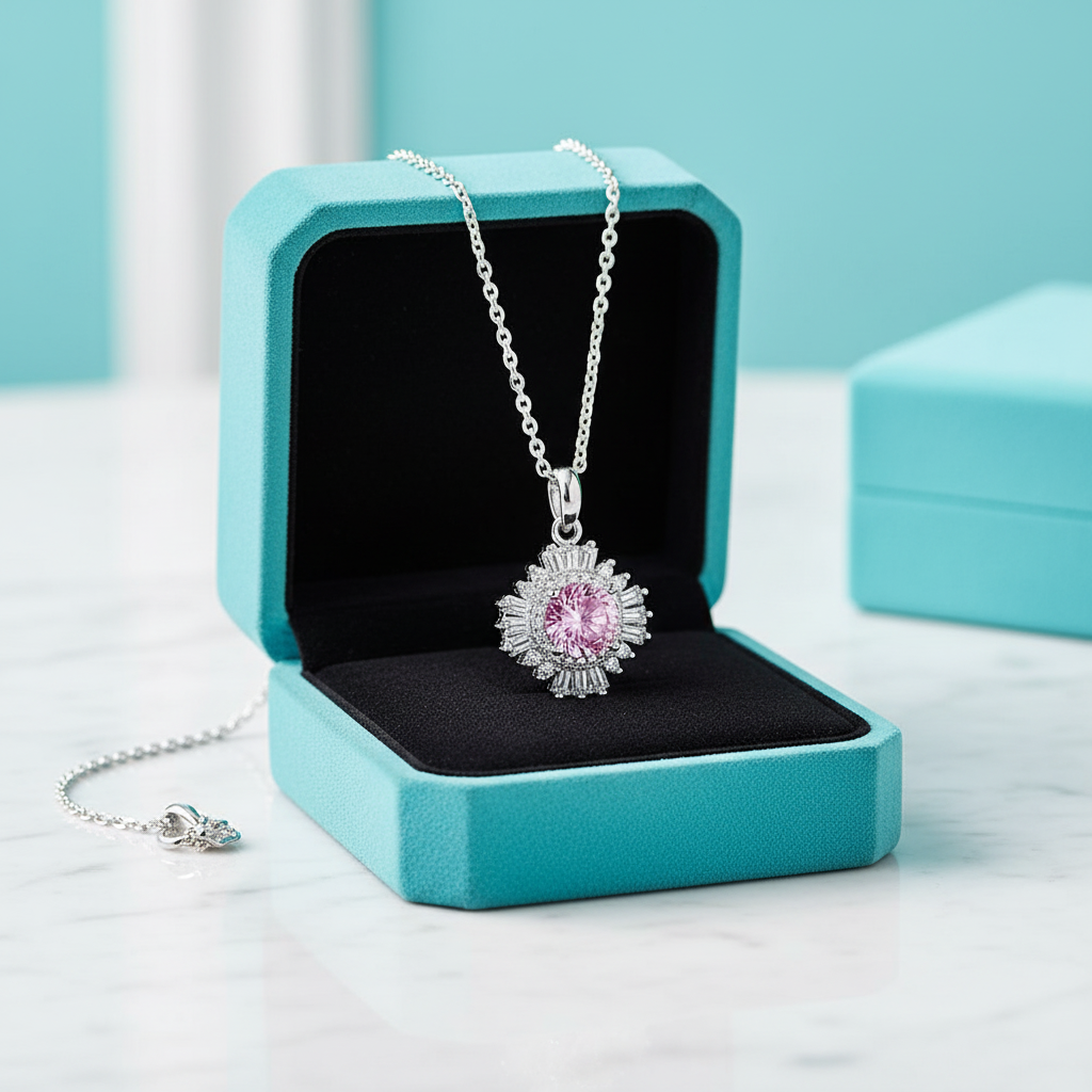1.0 Ct Sunflower Tourmaline Birthstone Pendant Necklace - Evani Naomi Jewelry
