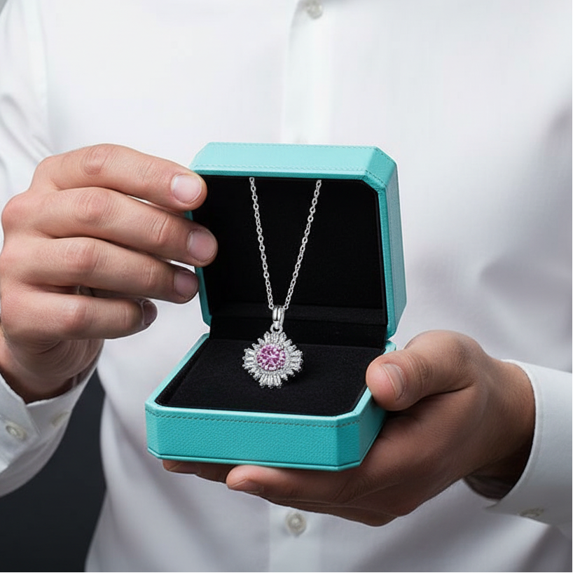 1.0 Ct Sunflower Tourmaline Birthstone Pendant Necklace - Evani Naomi Jewelry