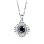 1.0 Ct Diamond Sunflower Pendant Necklace-Evani Naomi Jewelry