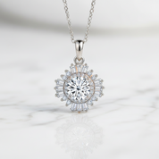 1.0 Ct Diamond Option Sunflower Pendant Necklace