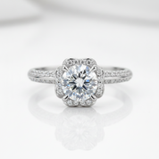 1.0 Ct Flower Shaped Diamond Option Engagement Ring