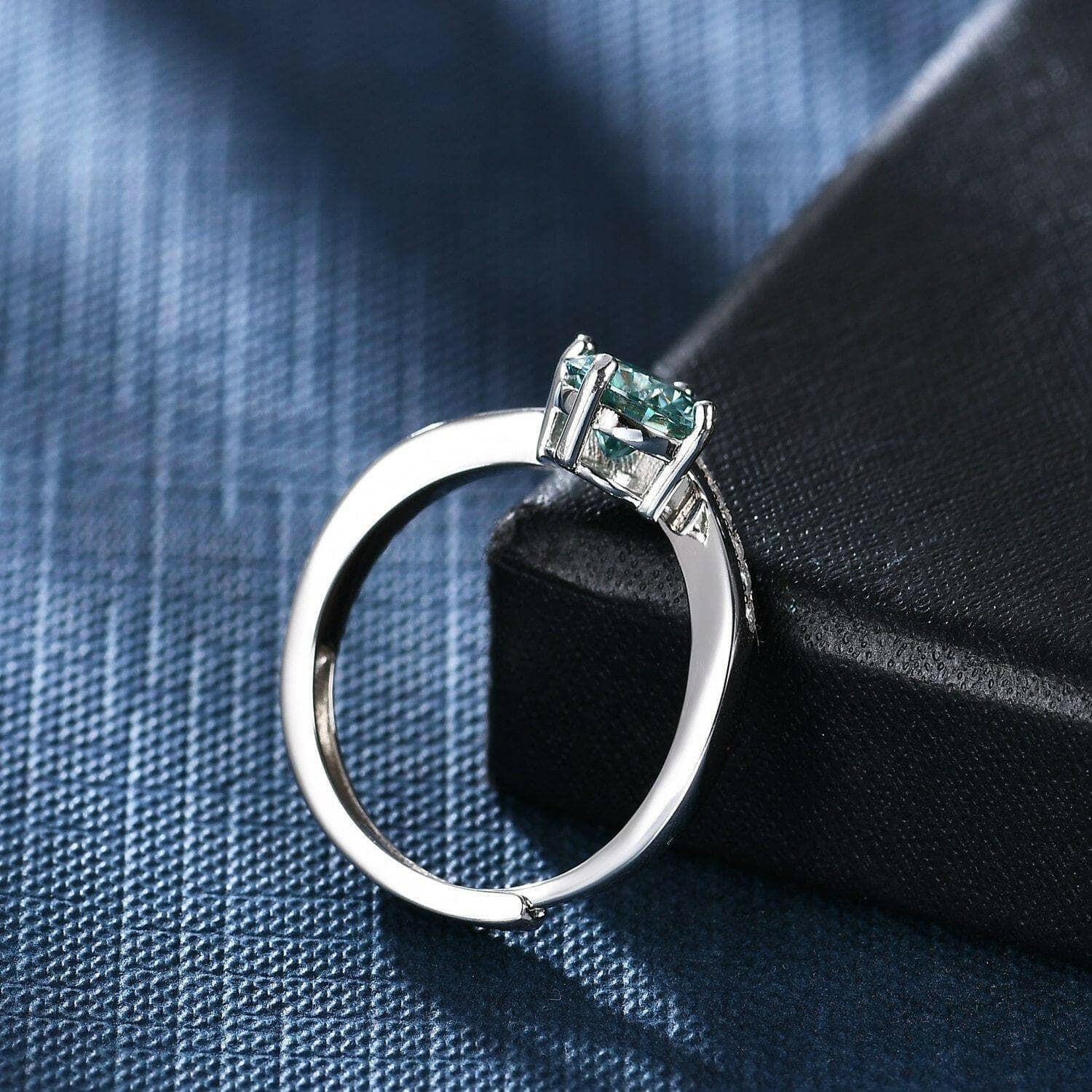 1.0 Ct Green Diamond Adjustable Chevron Ring-Evani Naomi Jewelry
