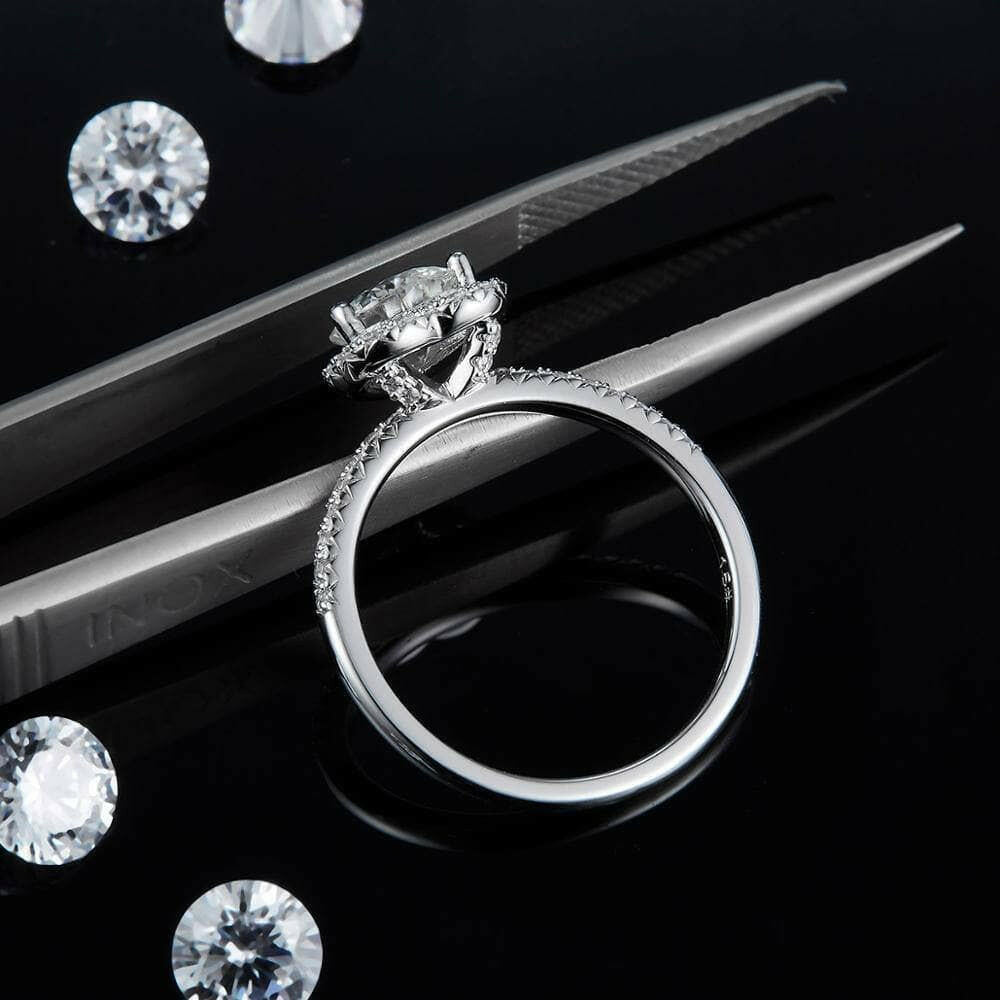 1.0 Ct Halo Round Cut Diamond Wedding Ring-Evani Naomi Jewelry