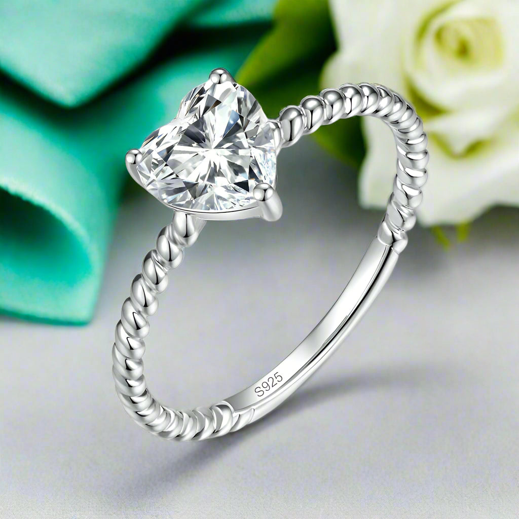 1.0 Ct Heart Cut Diamond Engagement Ring-Evani Naomi Jewelry