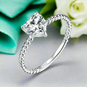 1.0 Ct Heart Cut Diamond Engagement Ring-Evani Naomi Jewelry