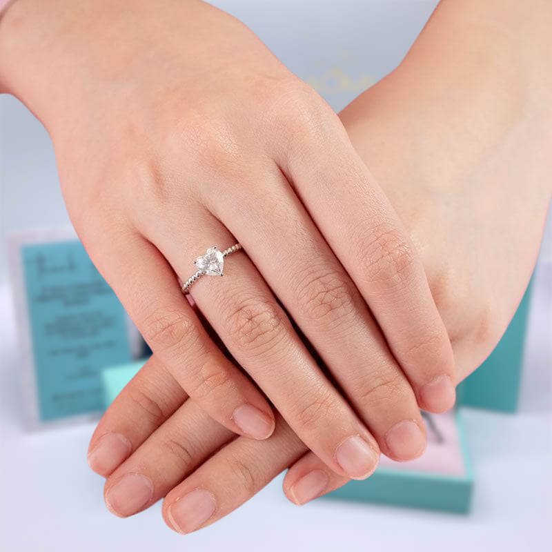 1.0 Ct Heart Cut Diamond Engagement Ring-Evani Naomi Jewelry