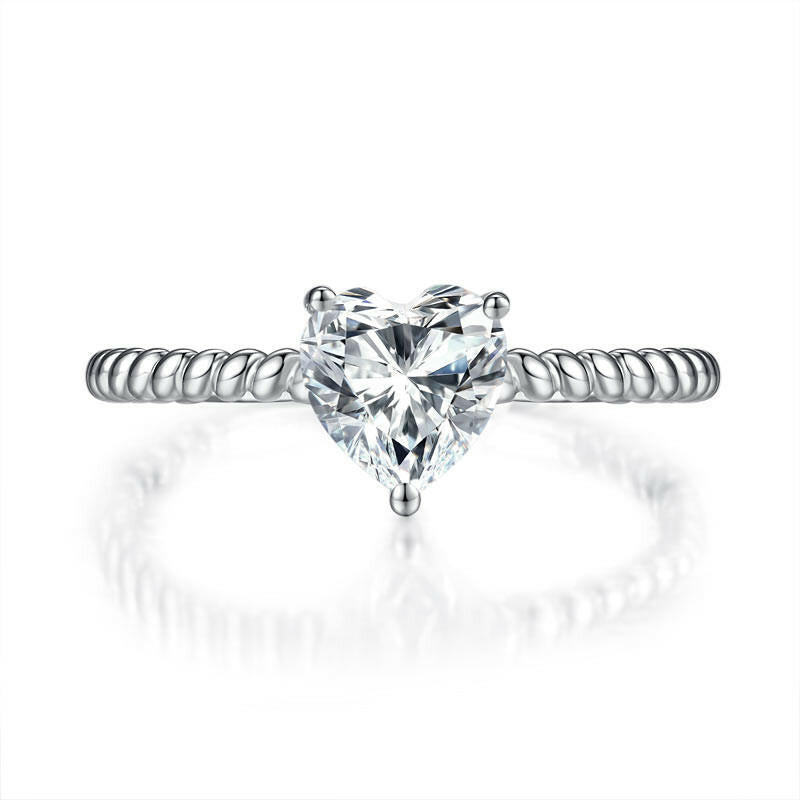 1.0 Ct Heart Cut Diamond Engagement Ring-Evani Naomi Jewelry