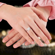 1.0 Ct Heart Cut Halo Diamond Engagement Ring-Evani Naomi Jewelry