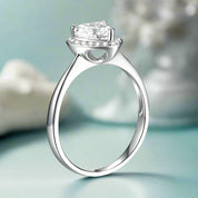 1.0 Ct Heart Cut Halo Diamond Engagement Ring-Evani Naomi Jewelry