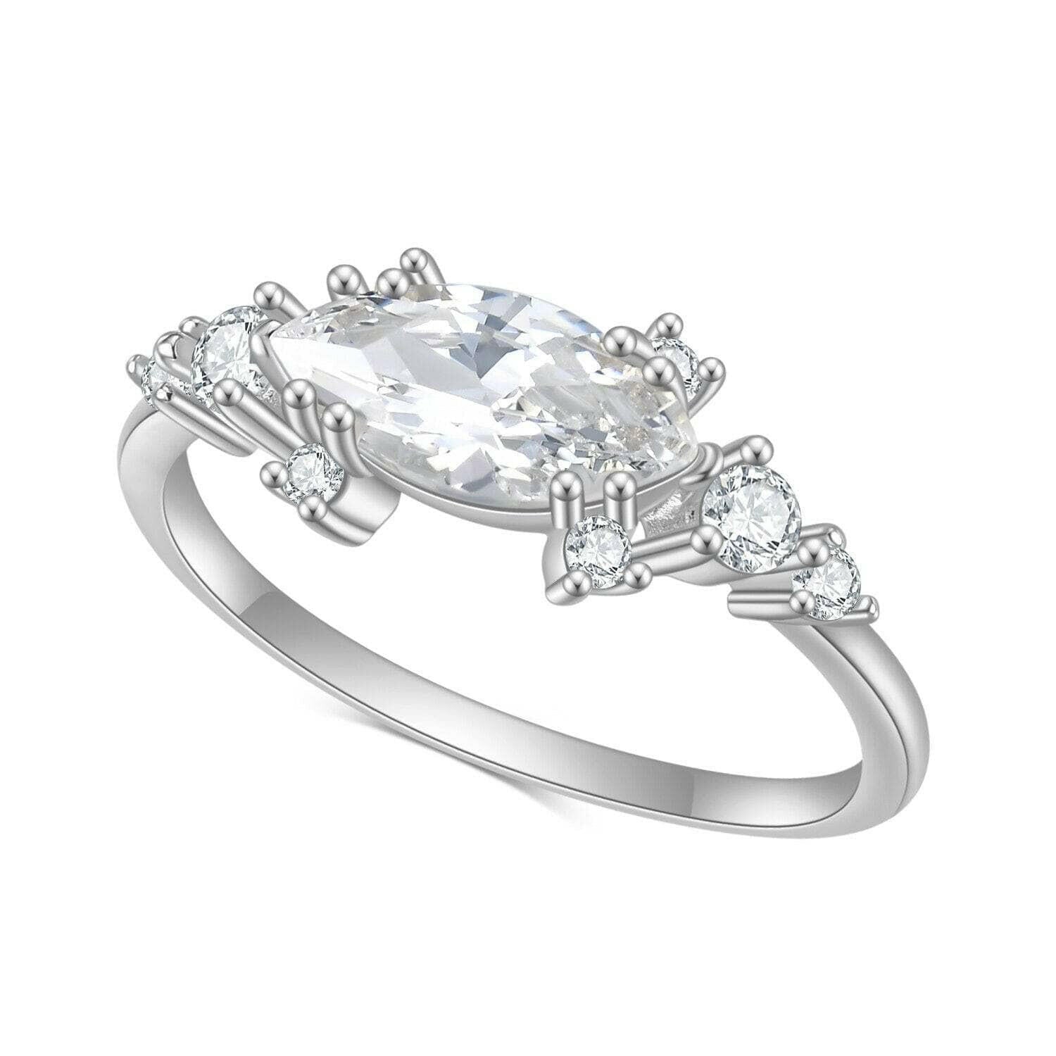1.0 Ct Marquise Cut Diamond Classic 18k Gold Engagement Ring-Evani Naomi Jewelry