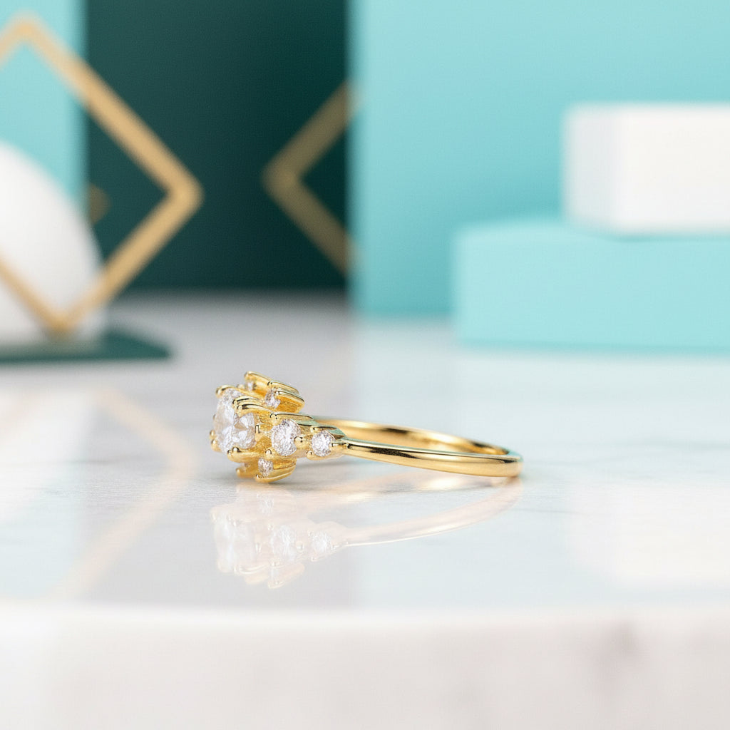 1.0 Ct Marquise Cut Diamond Classic 18k Gold Engagement Ring-Evani Jewelry