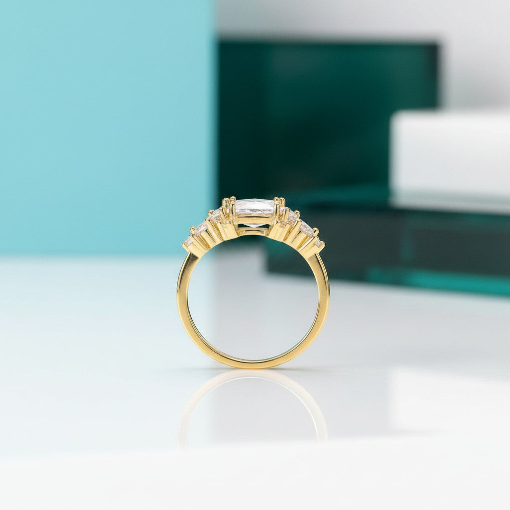 1.0 Ct Marquise Cut Diamond Classic 18k Gold Engagement Ring-Evani Jewelry