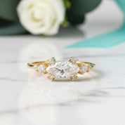 1.0 Ct Marquise Cut Diamond Classic 18k Gold Engagement Ring-Evani Jewelry
