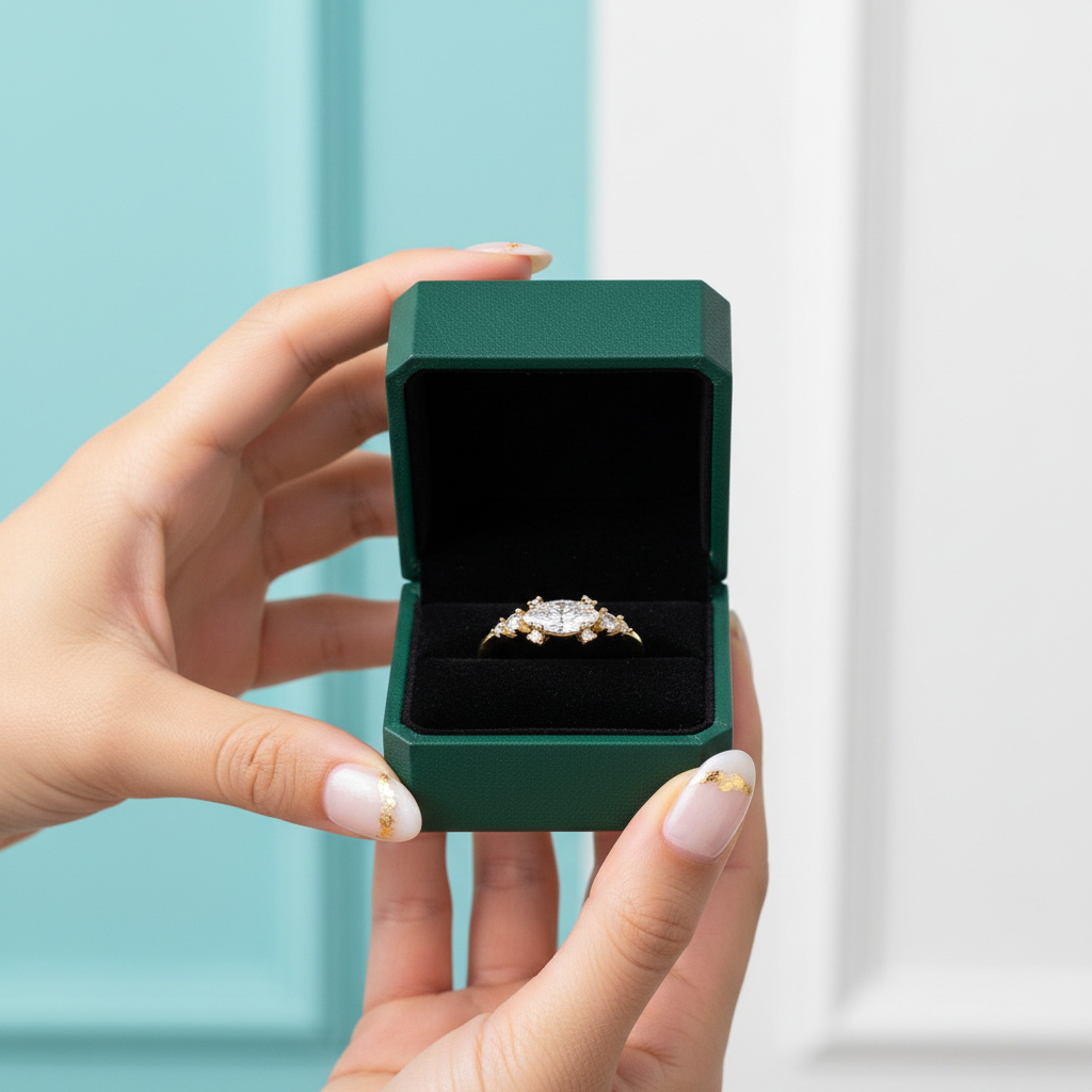 1.0 Ct Marquise Cut Diamond OptionClassic 18k Gold Engagement Ring