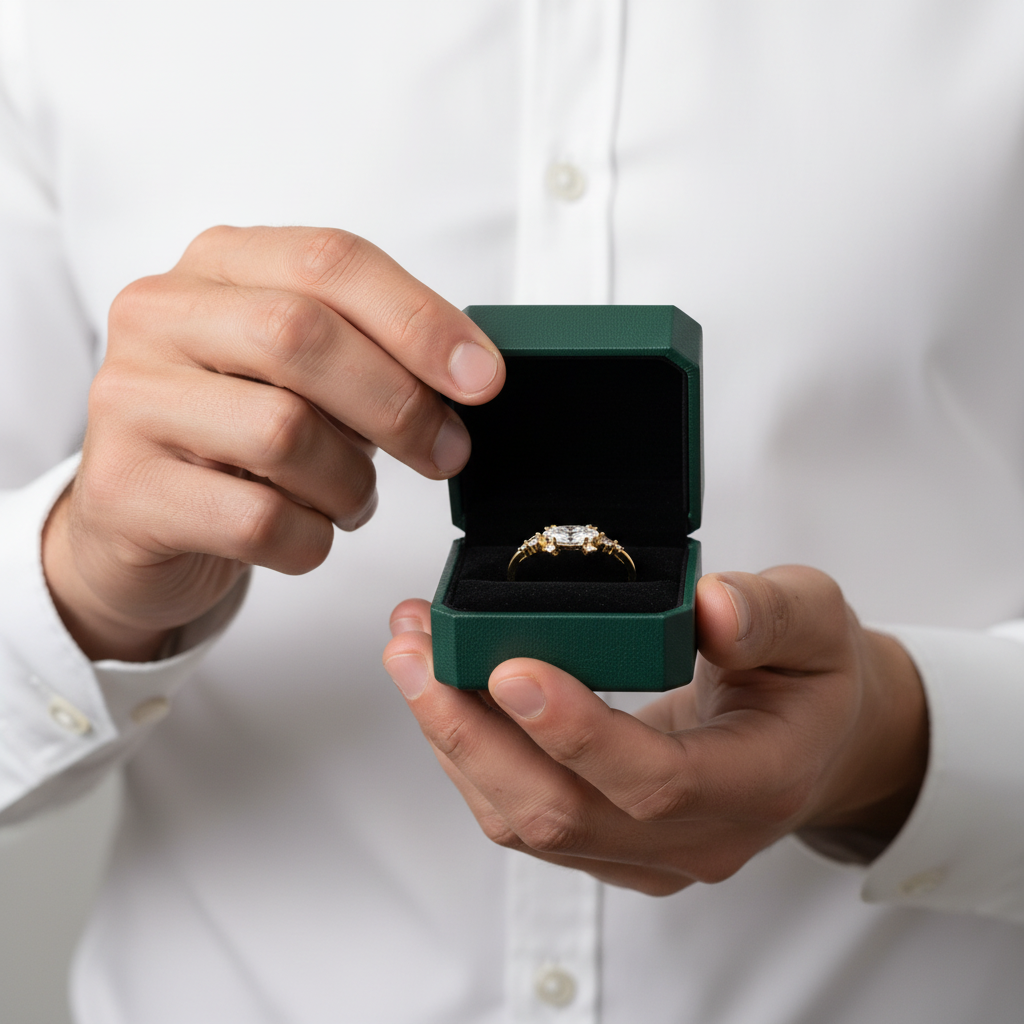 1.0 Ct Marquise Cut Diamond OptionClassic 18k Gold Engagement Ring