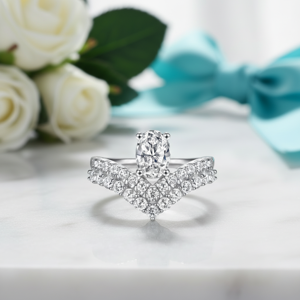 1.0 Ct Oval Cut Diamond Engagement Ring-Evani Jewelry