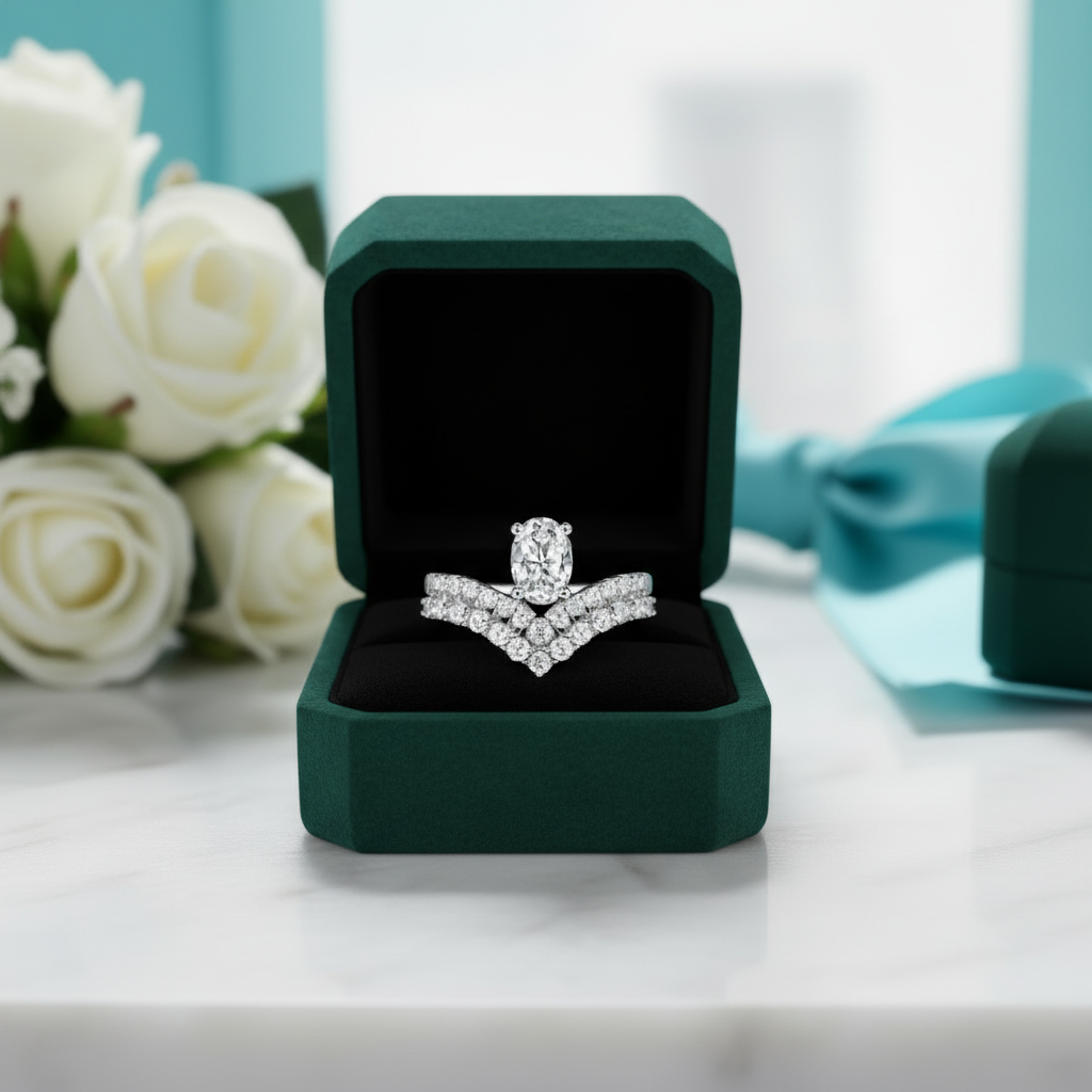 1.0 Ct Oval Cut Diamond Option Engagement Ring - Evani Naomi Jewelry