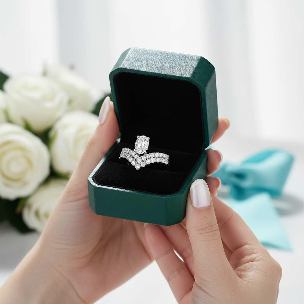1.0 Ct Oval Cut Diamond Option Engagement Ring - Evani Naomi Jewelry