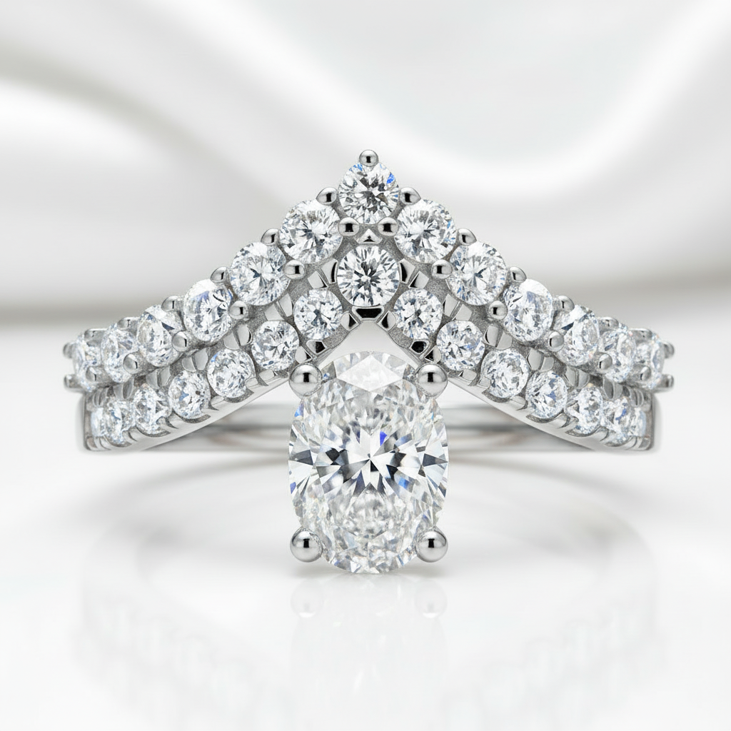 1.0 Ct Oval Cut Diamond Option Engagement Ring - Evani Naomi Jewelry