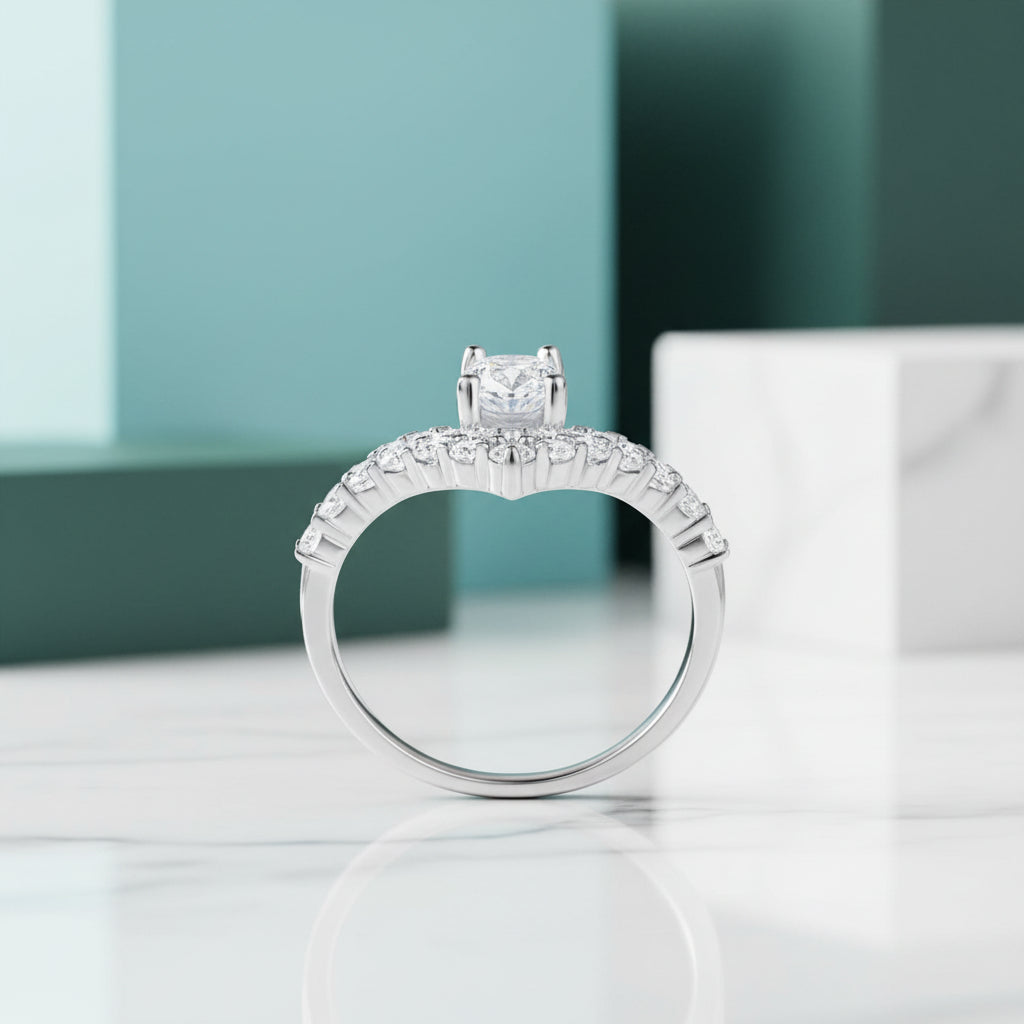 1.0 Ct Oval Cut Diamond Engagement Ring-Evani Jewelry