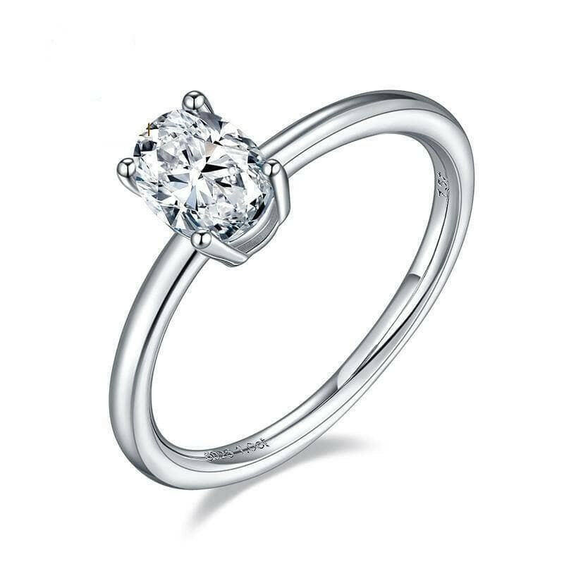 1.0 Ct Oval-Cut Solitaire Diamond Engagement Ring-Evani Jewelry