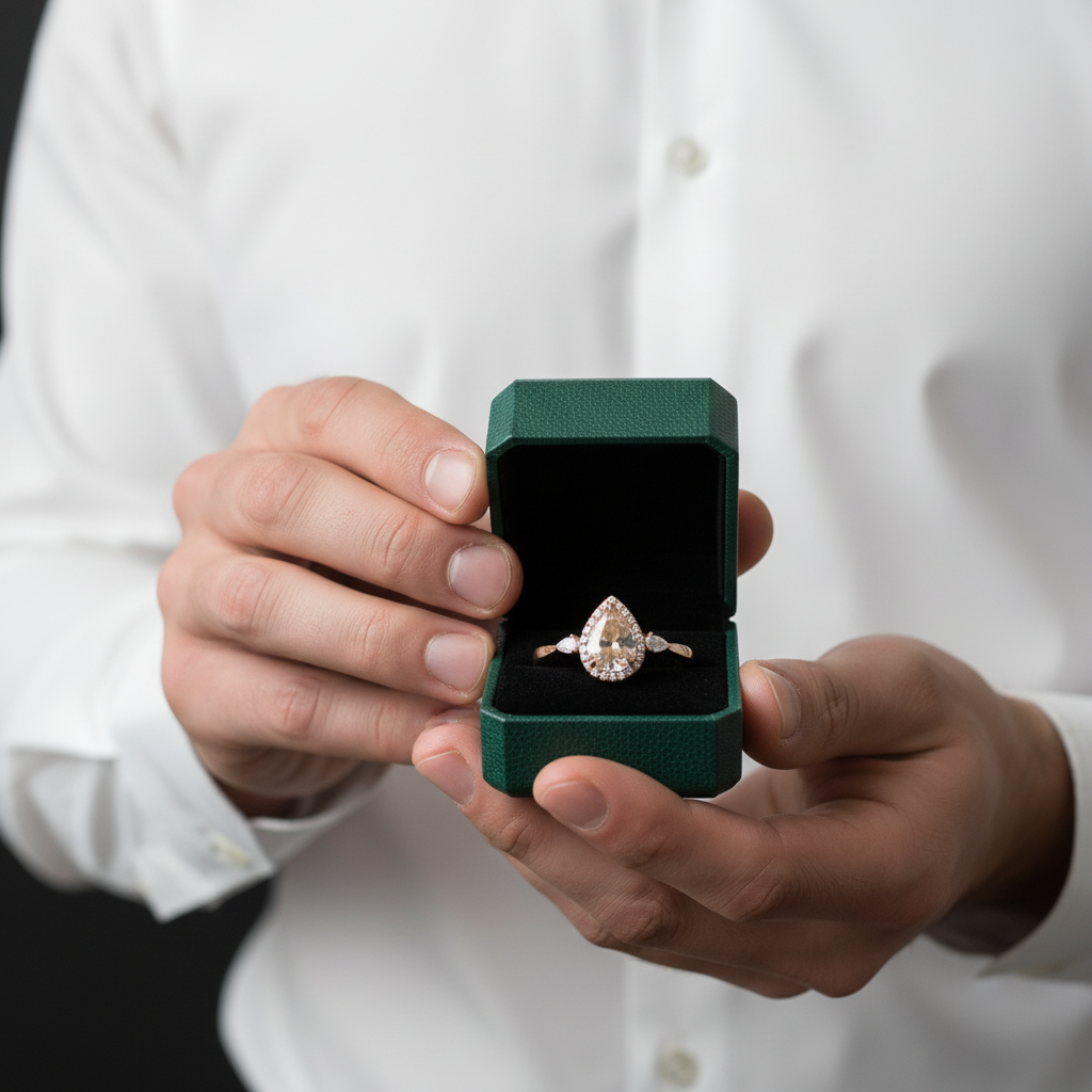 1.0 Ct Pear Cut Diamond OptionEngagement Ring - Evani Naomi Jewelry