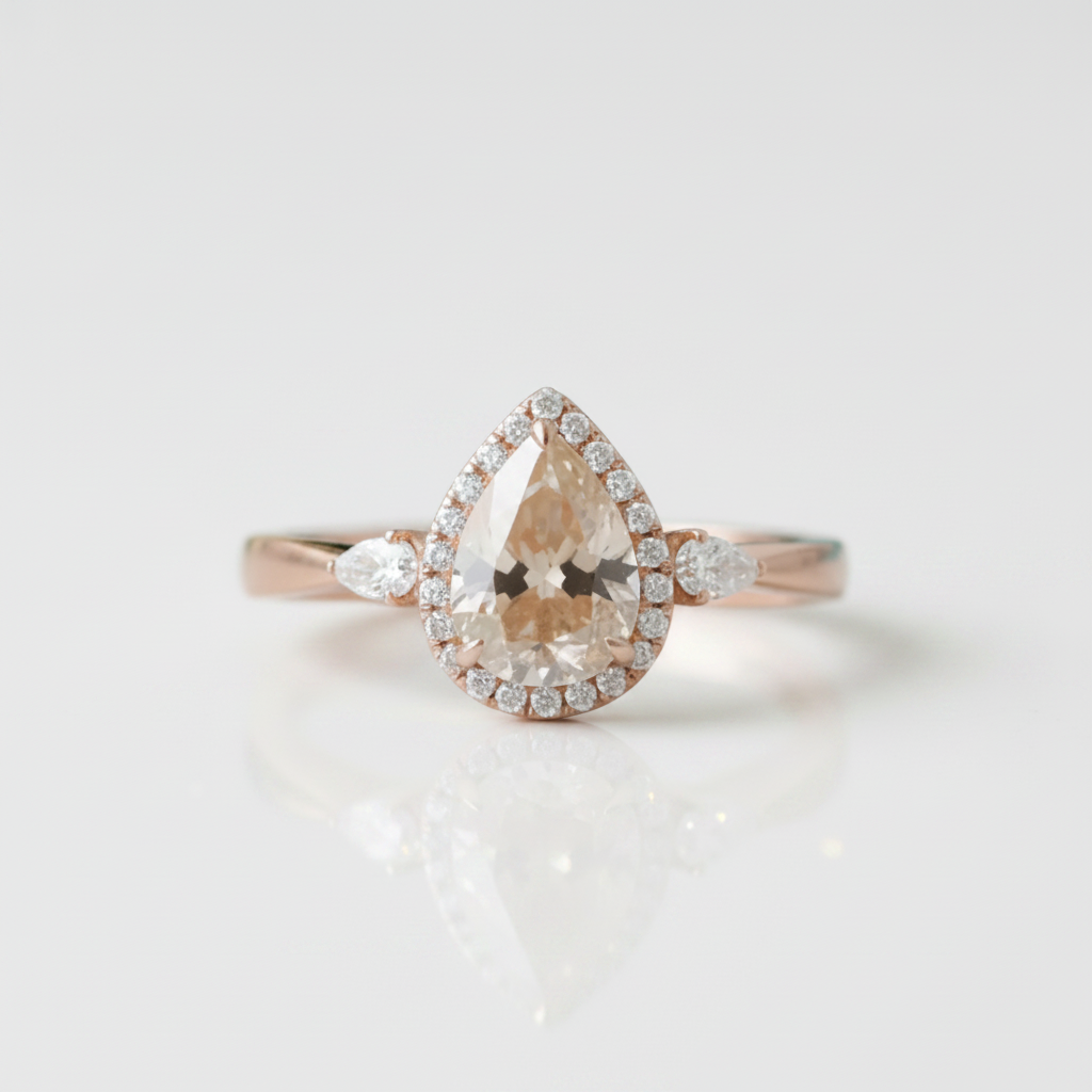 1.0 Ct Pear Cut Diamond OptionEngagement Ring - Evani Naomi Jewelry