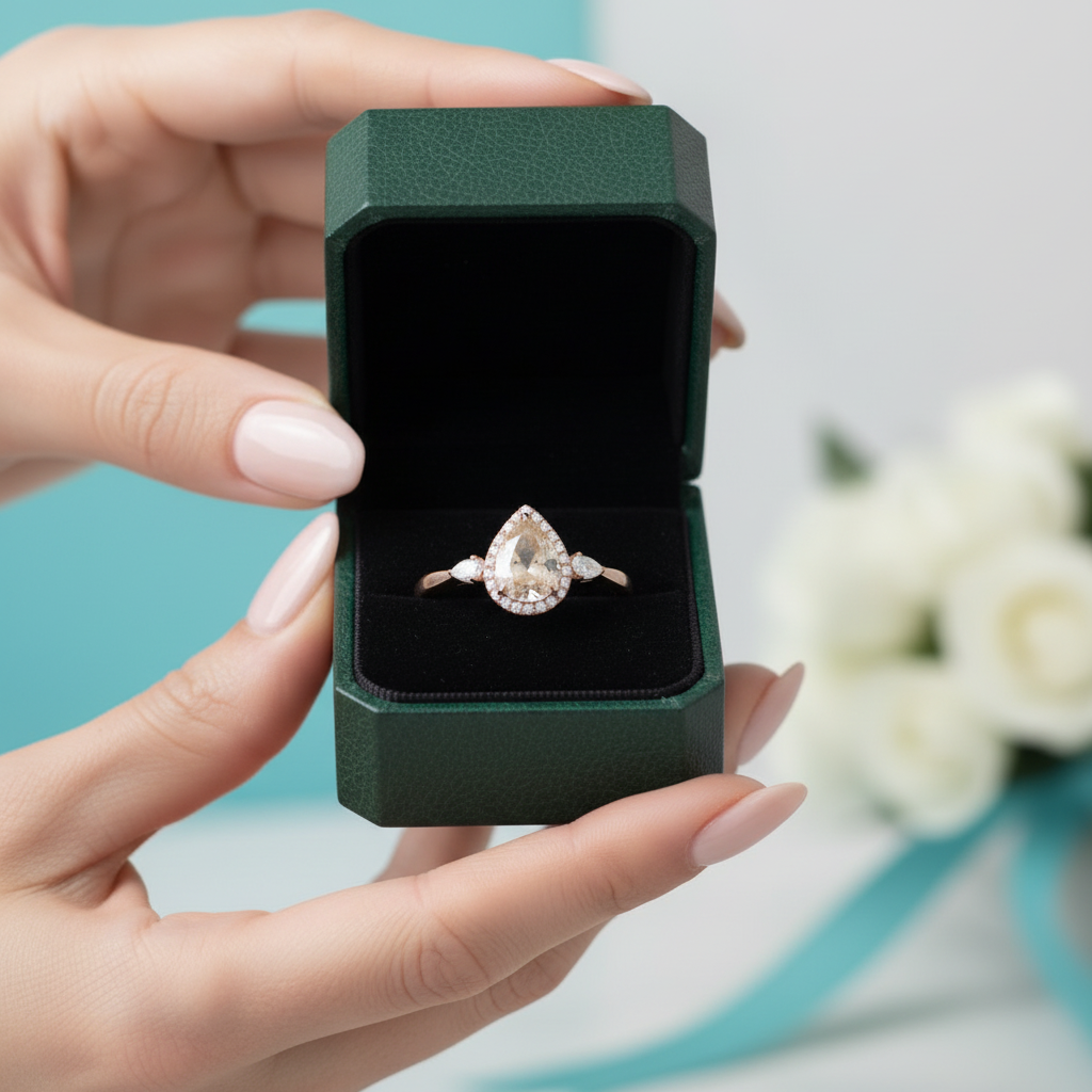 1.0 Ct Pear Cut Diamond OptionEngagement Ring - Evani Naomi Jewelry