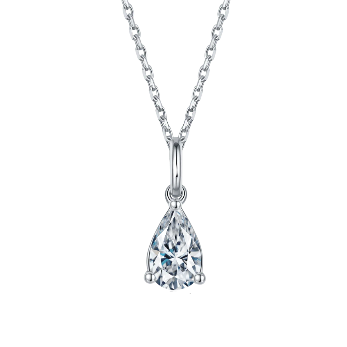 1.0 Ct Pear Diamond Classic Stud Earrings and Necklace-Evani Naomi Jewelry