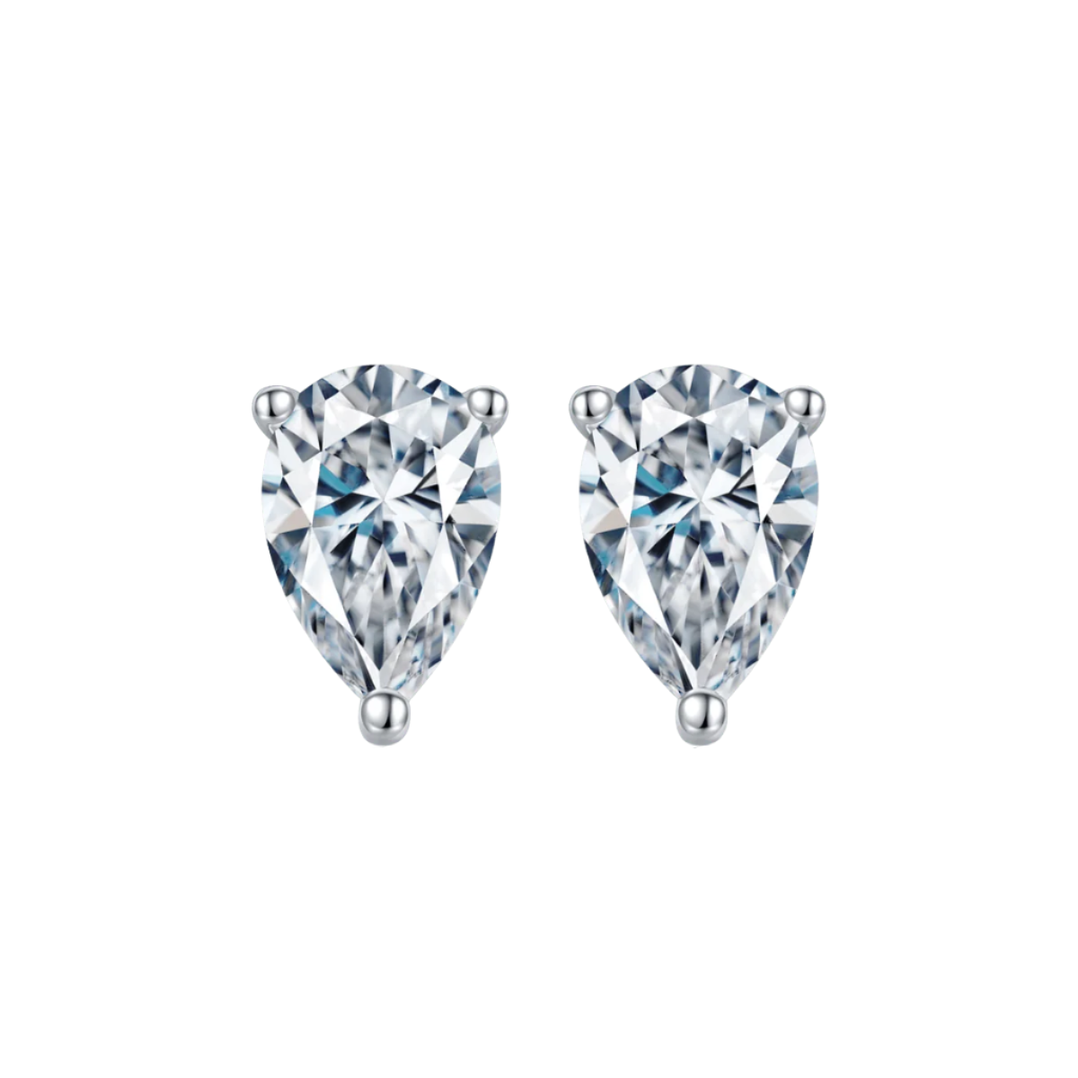 1.0 Ct Pear Diamond Classic Stud Earrings and Necklace-Evani Naomi Jewelry