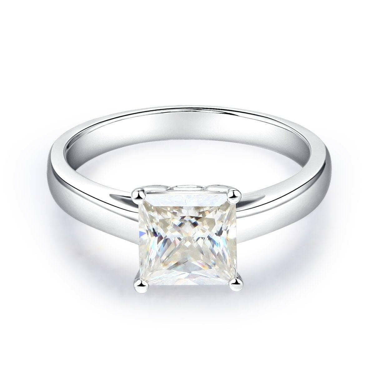 1.0 Ct Princess Cut 14K White Gold Engagement-Evani Naomi Jewelry