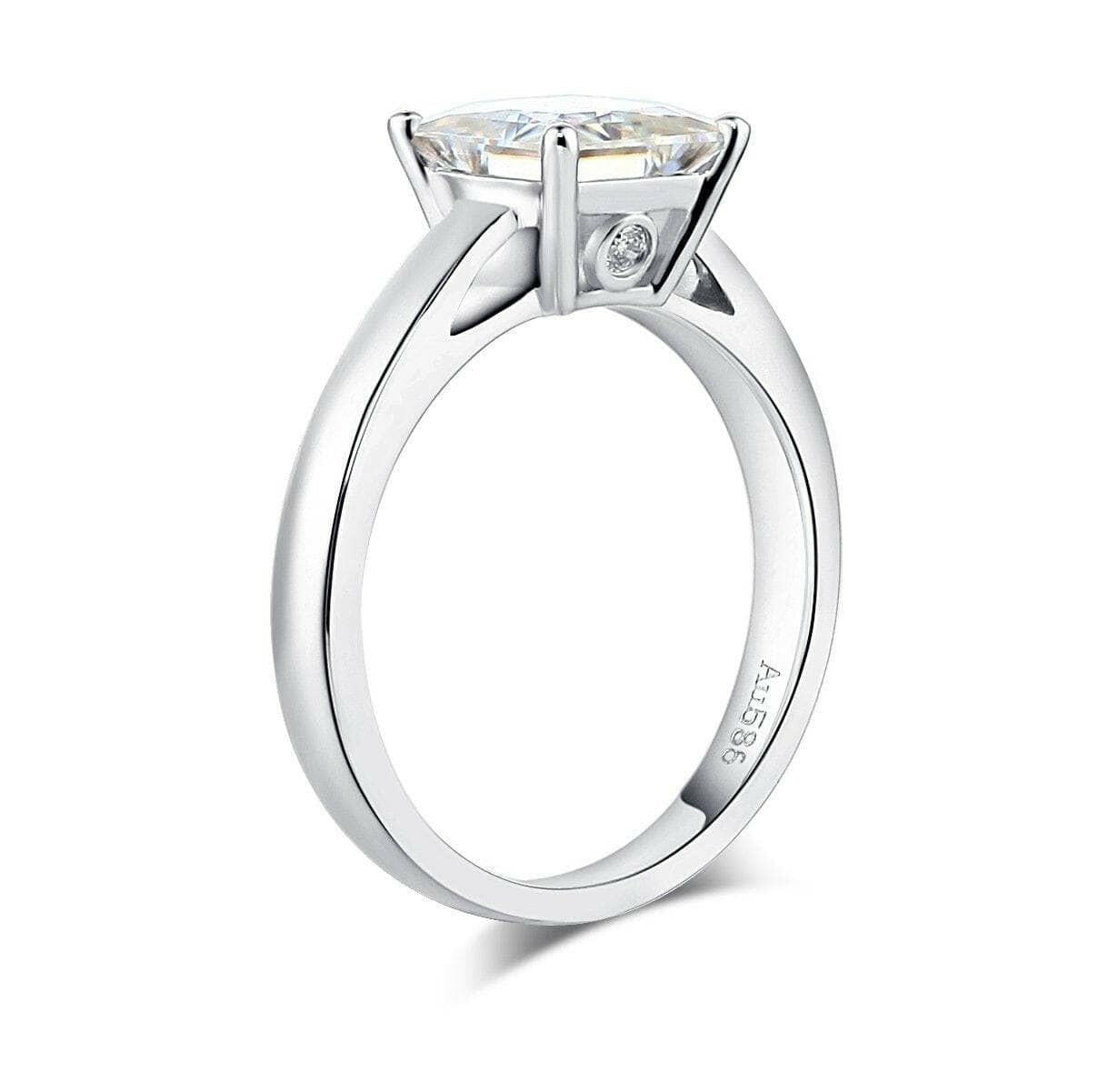 1.0 Ct Princess Cut 14K White Gold Engagement-Evani Naomi Jewelry
