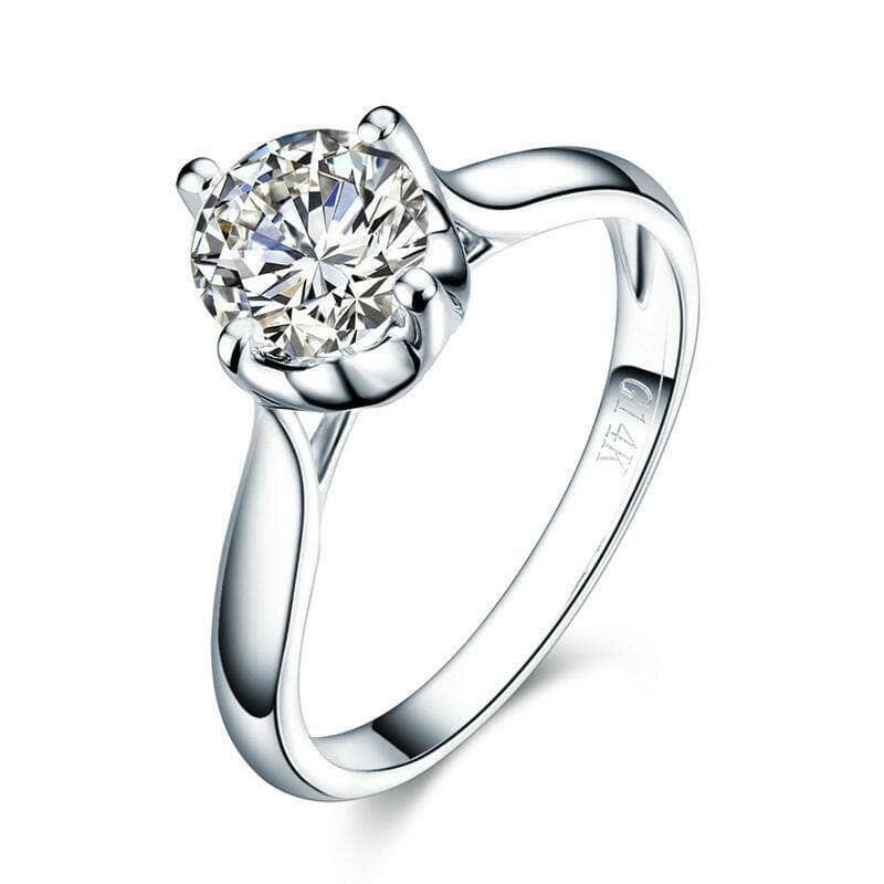 1.0 Ct Round Cut 14K White Gold Engagement Ring-Evani Naomi Jewelry