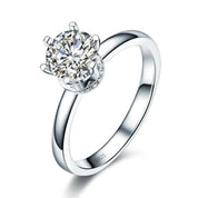 1.0 Ct Round Cut 14K White Gold Engagement Ring-Evani Naomi Jewelry