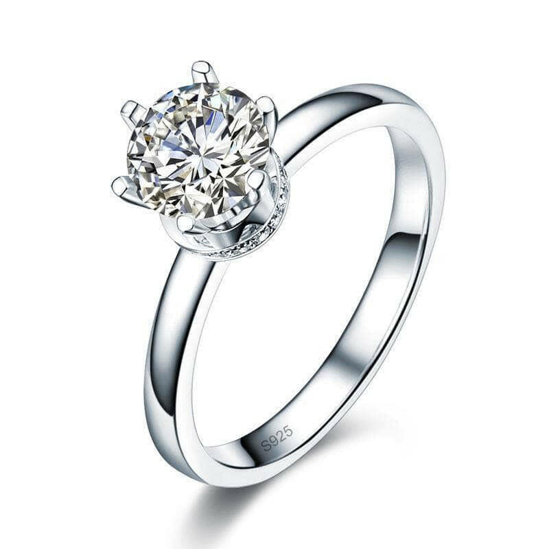 1.0 Ct Round Cut 14K White Gold Engagement Ring-Evani Naomi Jewelry