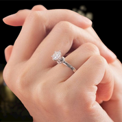 1.0 Ct Round Cut 14K White Gold Engagement Ring-Evani Naomi Jewelry