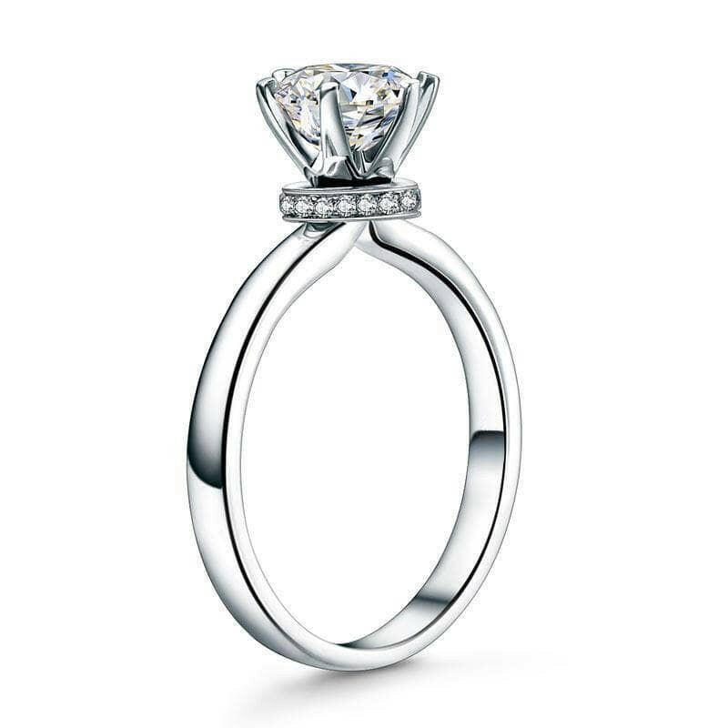1.0 Ct Round Cut 14K White Gold Engagement Ring-Evani Naomi Jewelry