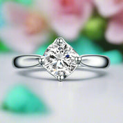 1.0 Ct Round Cut 14K White Gold Engagement Ring-Evani Naomi Jewelry