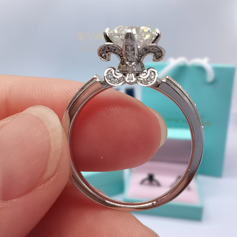 1.0 Ct Round Cut Antique Style Diamond Engagement Ring-Evani Naomi Jewelry