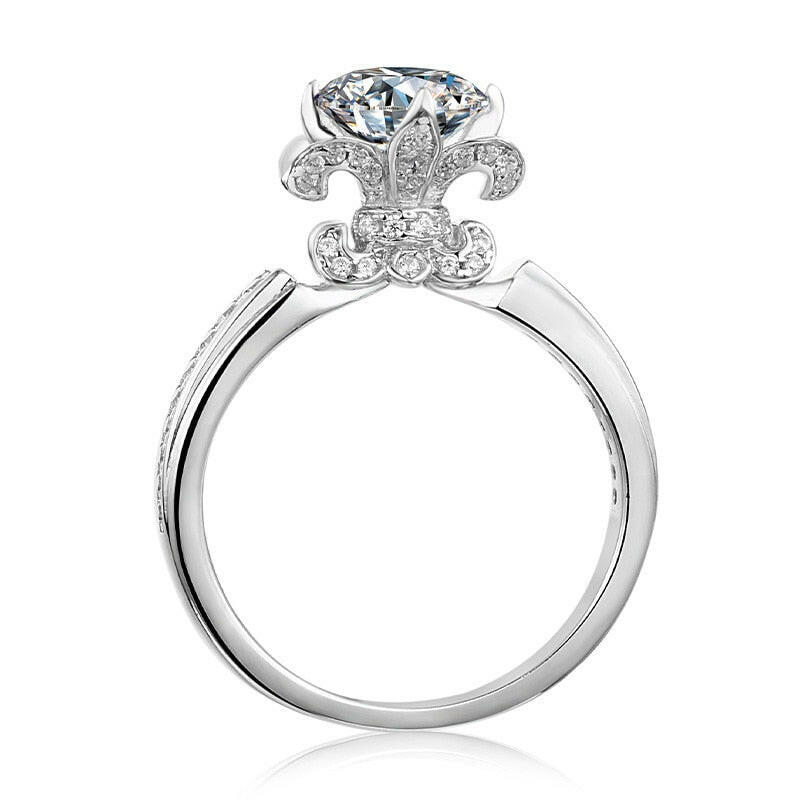 1.0 Ct Round Cut Antique Style Diamond Engagement Ring-Evani Naomi Jewelry