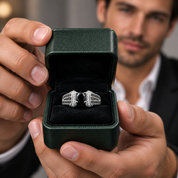1.0 Ct Round Cut Black and White Diamond Option Engagement Ring