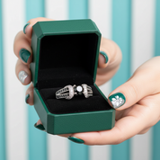 1.0 Ct Round Cut Black and White Diamond Option Engagement Ring - Evani Naomi Jewelry