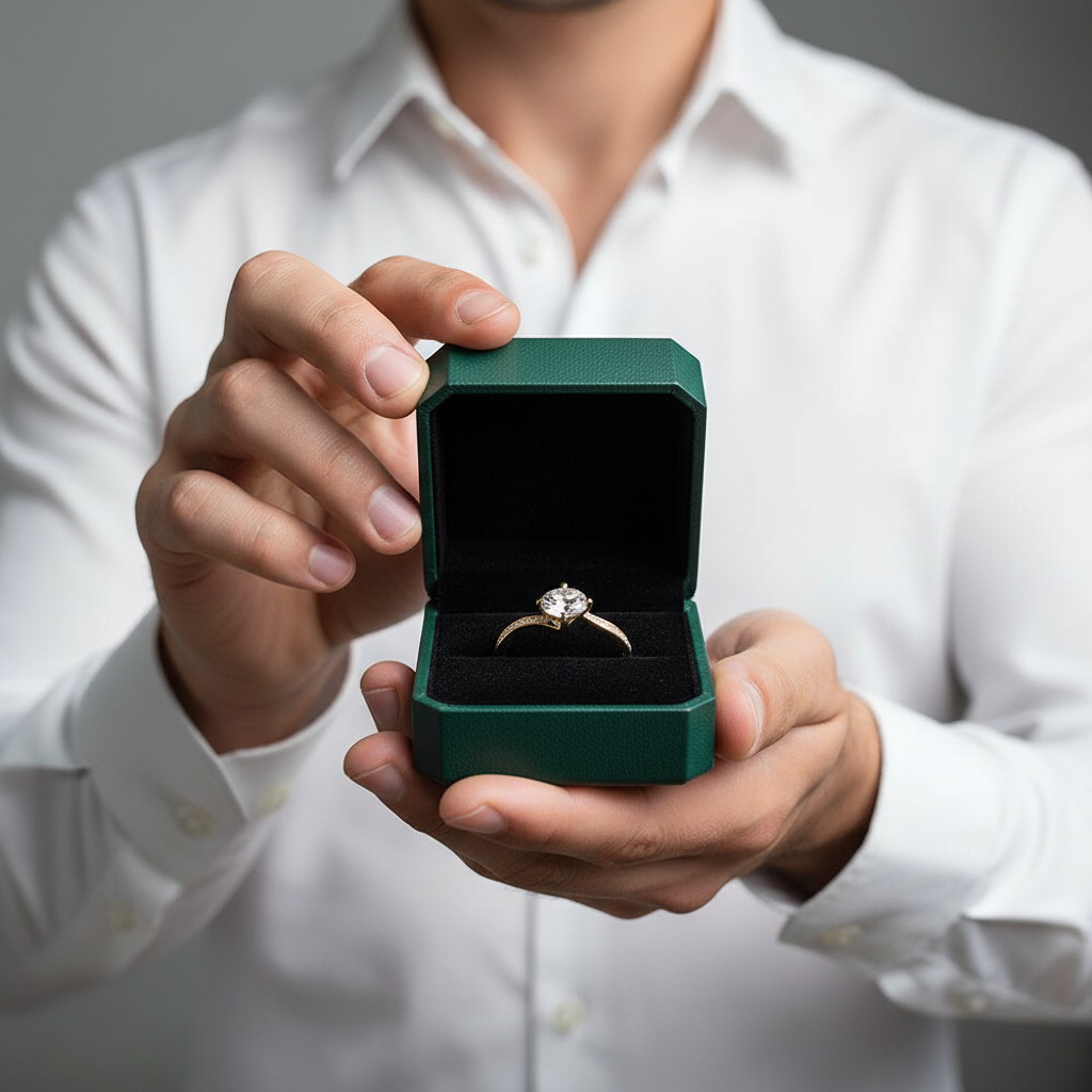 1.0 Ct Round Cut Diamond Option14K Yellow Gold Engagement Ring - Evani Naomi Jewelry