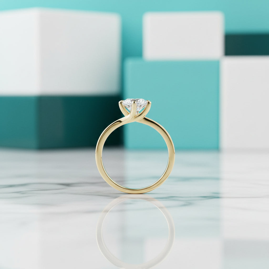 1.0 Ct Round Cut Diamond 14K Yellow Gold Engagement Ring-Evani Jewelry