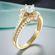 1.0 Ct Round Cut Diamond 14k Yellow Gold Engagement Ring-Evani Naomi Jewelry